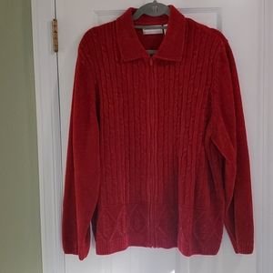 Alfred Dinner Red Zip Sweater
